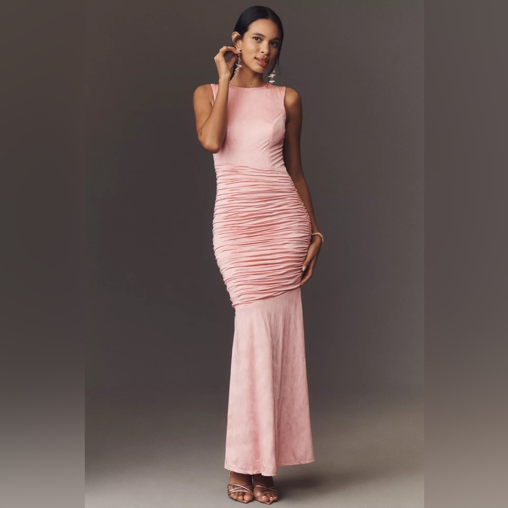 Dress the Population Violetta Gown — Blush — Size Small — NWT